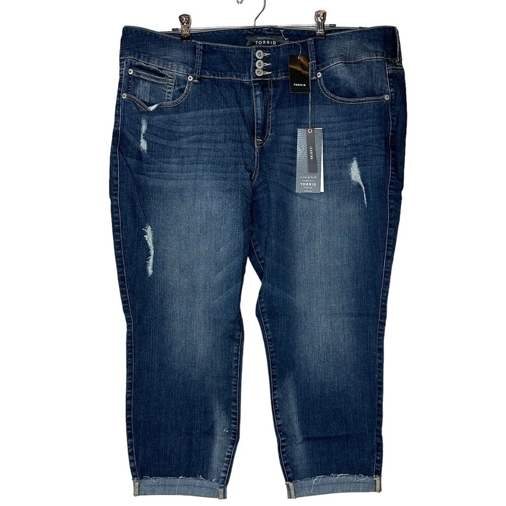 Torrid High Rise Premium Stretch Crop Jegging Jeans Blue Women Plus Size 24 NWT